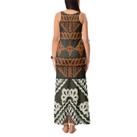 Bula Fiji Tapa Tank Maxi Dress Fijian Masi Vintage Vibes - Polynesian Pride