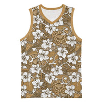 Kuvui Bula Fiji Basketball Jersey Fijian Tapa Seamless Hibiscus - Polynesian Pride