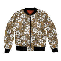 Kuvui Bula Fiji Bomber Jacket Fijian Tapa Seamless Hibiscus - Polynesian Pride