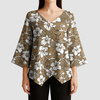 Kuvui Bula Fiji Kimono Sleeve Blouse Fijian Tapa Seamless Hibiscus - Polynesian Pride