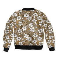 Kuvui Bula Fiji Sleeve Zip Bomber Jacket Fijian Tapa Seamless Hibiscus - Polynesian Pride