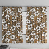 Kuvui Bula Fiji Window Curtain Fijian Tapa Seamless Hibiscus - Polynesian Pride