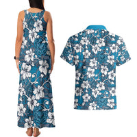 Karakarawa Bula Fiji Couples Matching Tank Maxi Dress and Hawaiian Shirt Fijian Tapa Seamless Hibiscus - Polynesian Pride