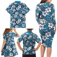 Karakarawa Bula Fiji Family Matching Long Sleeve Bodycon Dress and Hawaiian Shirt Fijian Tapa Seamless Hibiscus - Polynesian Pride