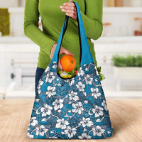 Karakarawa Bula Fiji Grocery Bag Fijian Tapa Seamless Hibiscus - Polynesian Pride