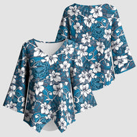 Karakarawa Bula Fiji Kimono Sleeve Blouse Fijian Tapa Seamless Hibiscus - Polynesian Pride
