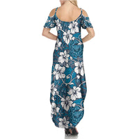 Karakarawa Bula Fiji Summer Maxi Dress Fijian Tapa Seamless Hibiscus - Polynesian Pride