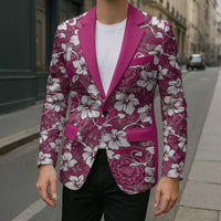 Piqi Bula Fiji Blazer Fijian Tapa Seamless Hibiscus - Polynesian Pride