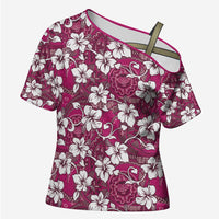 Piqi Bula Fiji Cross Shoulder Shirt Fijian Tapa Seamless Hibiscus - Polynesian Pride