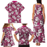 Piqi Bula Fiji Family Matching Tank Maxi Dress and Hawaiian Shirt Fijian Tapa Seamless Hibiscus - Polynesian Pride