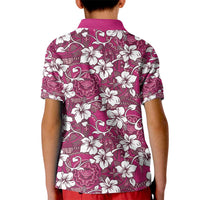 Piqi Bula Fiji Kid Polo Shirt Fijian Tapa Seamless Hibiscus - Polynesian Pride