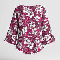 Piqi Bula Fiji Kimono Sleeve Blouse Fijian Tapa Seamless Hibiscus - Polynesian Pride