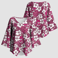 Piqi Bula Fiji Kimono Sleeve Blouse Fijian Tapa Seamless Hibiscus - Polynesian Pride
