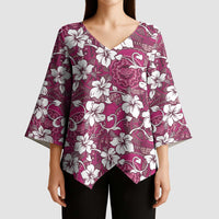 Piqi Bula Fiji Kimono Sleeve Blouse Fijian Tapa Seamless Hibiscus - Polynesian Pride