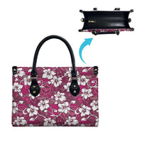 Piqi Bula Fiji Leather Bag Fijian Tapa Seamless Hibiscus - Polynesian Pride