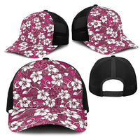 Piqi Bula Fiji Mesh Trucker Cap Fijian Tapa Seamless Hibiscus - Polynesian Pride
