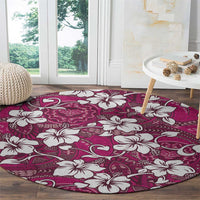 Piqi Bula Fiji Round Carpet Fijian Tapa Seamless Hibiscus - Polynesian Pride
