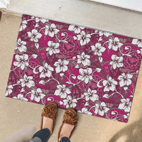 Piqi Bula Fiji Rubber Doormat Fijian Tapa Seamless Hibiscus - Polynesian Pride