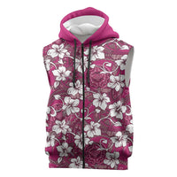 Piqi Bula Fiji Sleeveless Zip Hoodie Fijian Tapa Seamless Hibiscus - Polynesian Pride