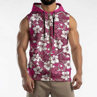 Piqi Bula Fiji Sleeveless Zip Hoodie Fijian Tapa Seamless Hibiscus - Polynesian Pride