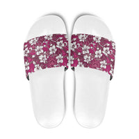 Piqi Bula Fiji Slide Sandals Fijian Tapa Seamless Hibiscus - Polynesian Pride