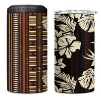 Bula Fiji Masi 4 in 1 Can Cooler Tumbler Tapa Tropical Hibiscus Half Stylized - Polynesian Pride