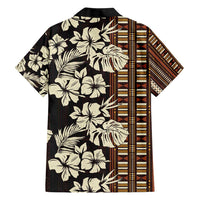 Bula Fiji Masi Family Matching Short Sleeve Bodycon Dress and Hawaiian Shirt Tapa Tropical Hibiscus Half Stylized - Polynesian Pride
