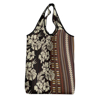 Bula Fiji Masi Grocery Bag Tapa Tropical Hibiscus Half Stylized - Polynesian Pride