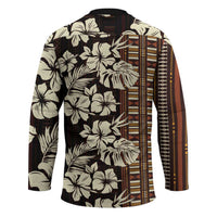 Bula Fiji Masi Hockey Jersey Tapa Tropical Hibiscus Half Stylized - Polynesian Pride