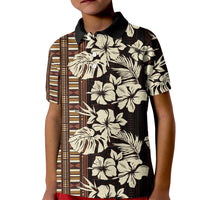 Bula Fiji Masi Kid Polo Shirt Tapa Tropical Hibiscus Half Stylized - Polynesian Pride