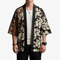 Bula Fiji Masi Kimono Tapa Tropical Hibiscus Half Stylized - Polynesian Pride