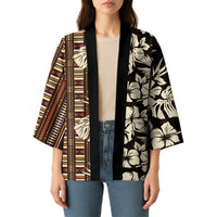 Bula Fiji Masi Kimono Tapa Tropical Hibiscus Half Stylized - Polynesian Pride
