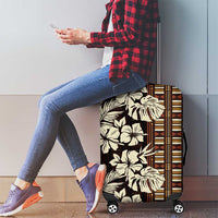 Bula Fiji Masi Luggage Cover Tapa Tropical Hibiscus Half Stylized - Polynesian Pride