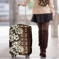 Bula Fiji Masi Luggage Cover Tapa Tropical Hibiscus Half Stylized - Polynesian Pride