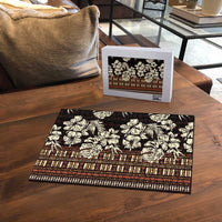 Bula Fiji Masi Puzzle Tapa Tropical Hibiscus Half Stylized - Polynesian Pride