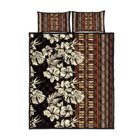 Bula Fiji Masi Quilt Bed Set Tapa Tropical Hibiscus Half Stylized - Polynesian Pride