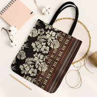 Bula Fiji Masi Tote Bag Tapa Tropical Hibiscus Half Stylized - Polynesian Pride