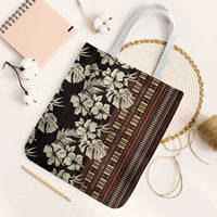 Bula Fiji Masi Tote Bag Tapa Tropical Hibiscus Half Stylized - Polynesian Pride