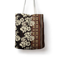 Bula Fiji Masi Tote Bag Tapa Tropical Hibiscus Half Stylized - Polynesian Pride