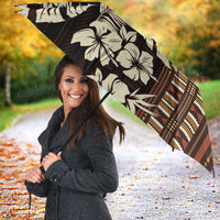 Bula Fiji Masi Umbrella Tapa Tropical Hibiscus Half Stylized - Polynesian Pride