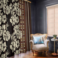 Bula Fiji Masi Window Curtain Tapa Tropical Hibiscus Half Stylized - Polynesian Pride