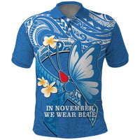 Polynesia Diabetes Awareness Month Polo Shirt In November We Wear Blue