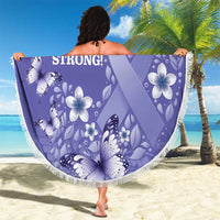 Polynesia Stomach Cancer Awareness Beach Blanket Periwinkle Ribbon Brave Strong!