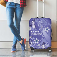 Polynesia Stomach Cancer Awareness Luggage Cover Periwinkle Ribbon Brave Strong!