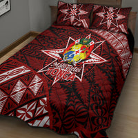 Malo e lelei Tonga Quilt Bed Set Tongan Ngatu Pattern Red Version LT14 - Polynesian Pride