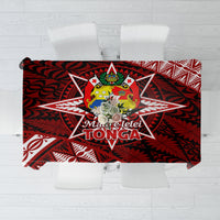 Malo e lelei Tonga Tablecloth Tongan Ngatu Pattern Red Version LT14 Red - Polynesian Pride
