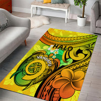 Halo Vanuatu Area Rug Sand Drawing Turtle Polynesian Tropical Flowers LT14 - Polynesian Pride