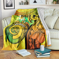 Halo Vanuatu Blanket Sand Drawing Turtle Polynesian Tropical Flowers LT14 - Polynesian Pride