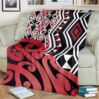 New Zealand Blanket Aotearoa Kowhaiwhai Mix Taniko Art - Red