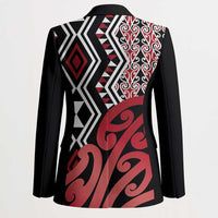 New Zealand Blazer Aotearoa Kowhaiwhai Mix Taniko Art - Red - Polynesian Pride